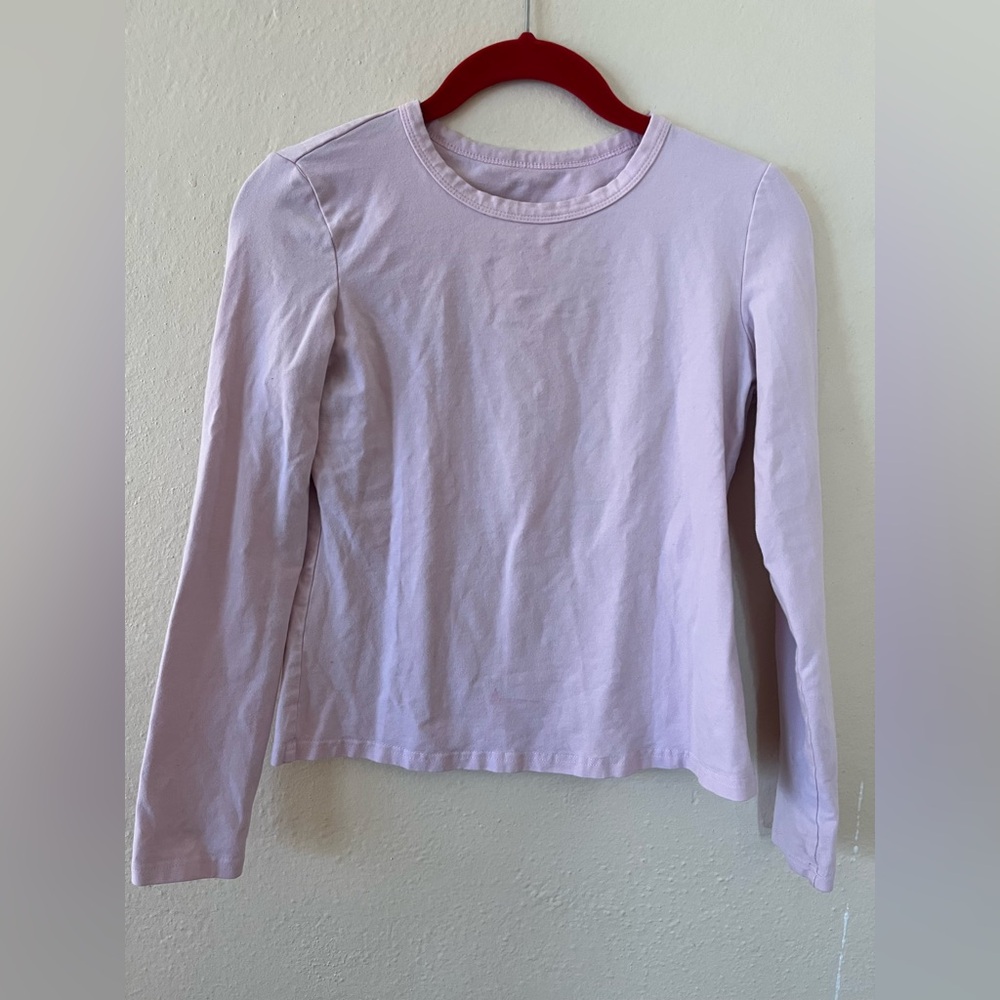Cotton Light Purple Long Sleeve Tee